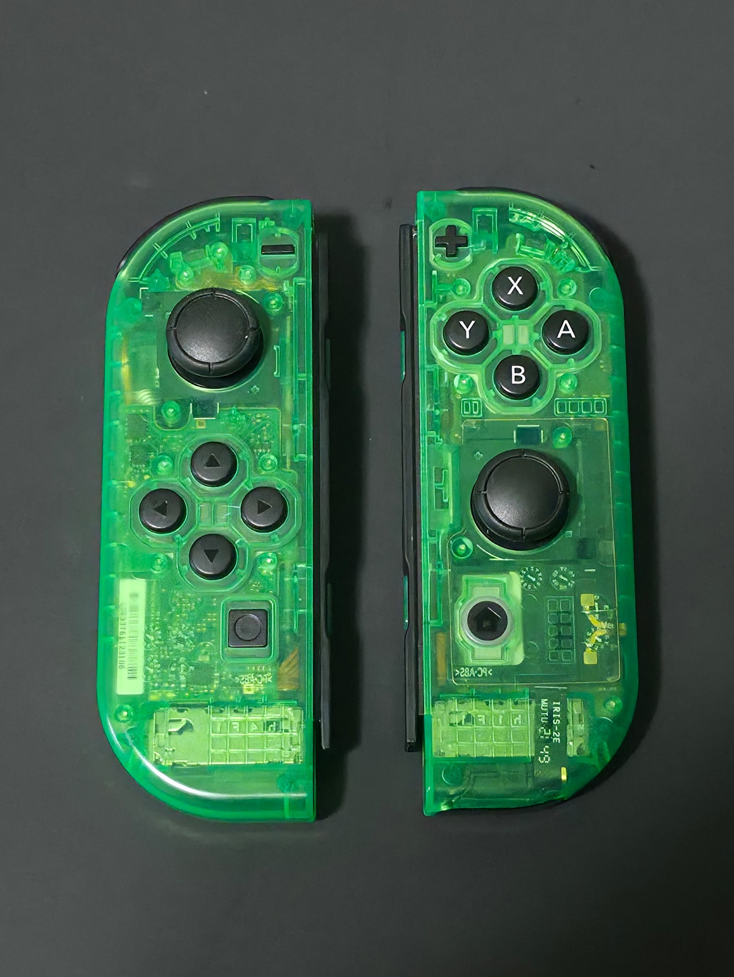 CLEAR Green Custom Nintendo Switch Joy-Cons OEM - HALL EFFECT Sticks - NO DRIFT!