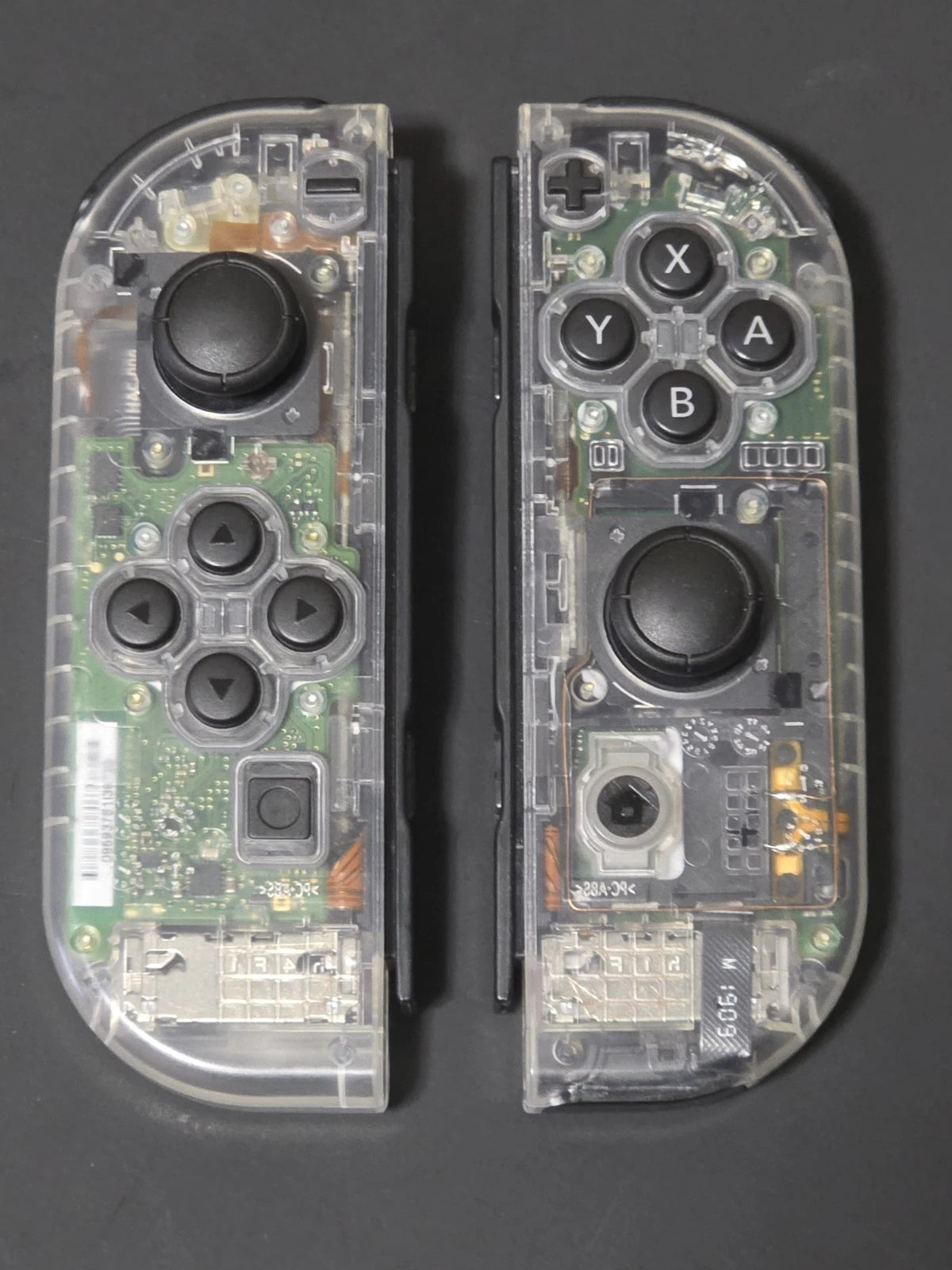 CLEAR Custom Nintendo Switch Joy-Cons OEM - HALL EFFECT Sticks - NO DRIFT