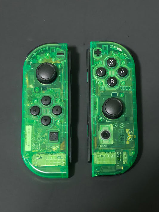 CLEAR Green Custom Nintendo Switch Joy-Cons OEM - HALL EFFECT Sticks - NO DRIFT!