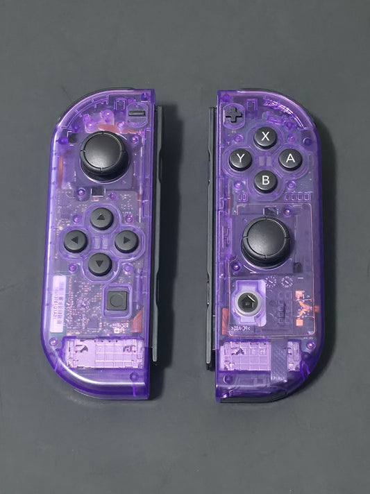 CLEAR Purple Custom Nintendo Switch Joy-Cons OEM - HALL EFFECT Sticks - NEW!