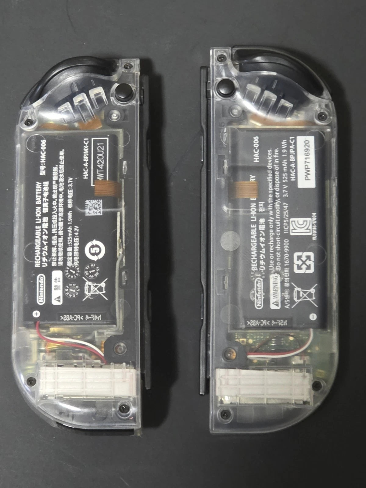 CLEAR Custom Nintendo Switch Joy-Cons OEM - HALL EFFECT Sticks - NO DRIFT