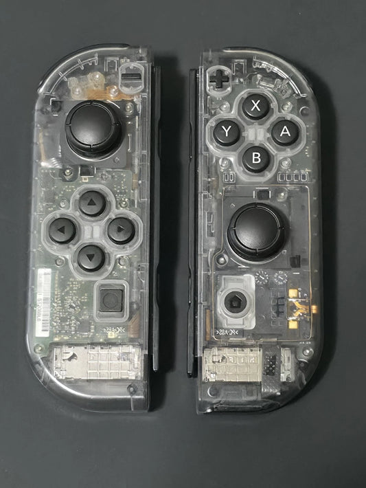 CLEAR Gray Custom Nintendo Switch Joy-Cons OEM - HALL EFFECT Sticks - NO DRIFT