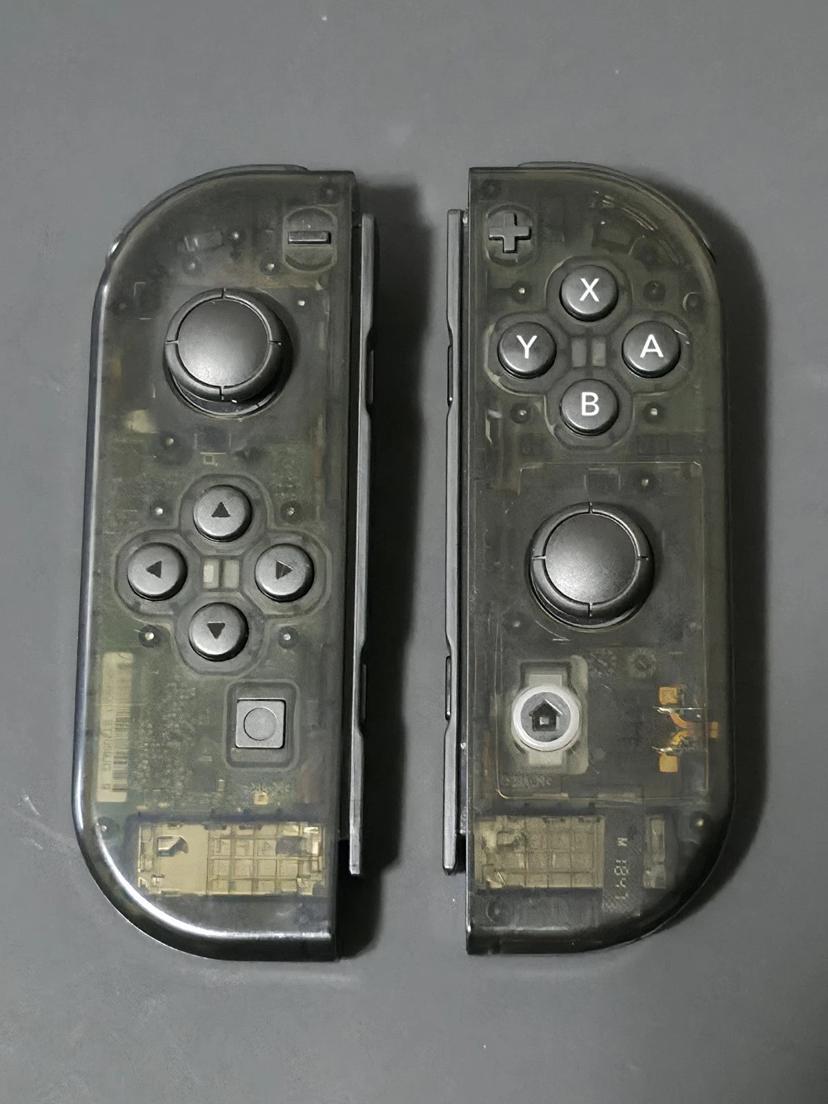CLEAR Black Custom Nintendo Switch Joy-Cons OEM - HALL EFFECT Sticks - NO DRIFT