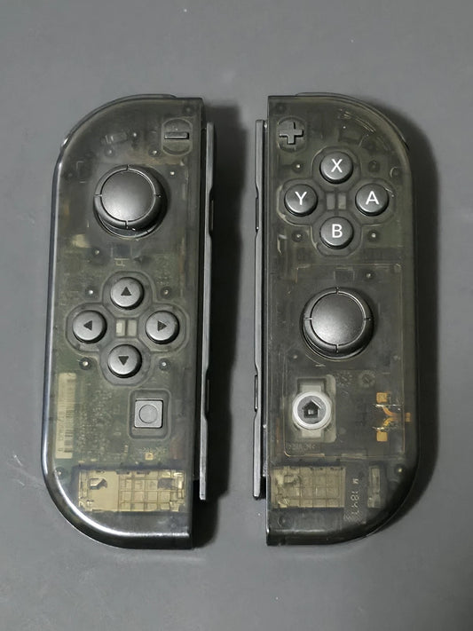 CLEAR Black Custom Nintendo Switch Joy-Cons OEM - HALL EFFECT Sticks - NO DRIFT